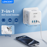 מפצל קוביה LENCENT עם USB ו-Type-C